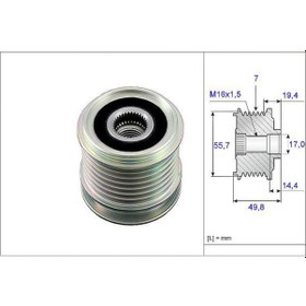 Resim VALEO 588052 Alternatör Kasnağı Mercedes Clk C209 