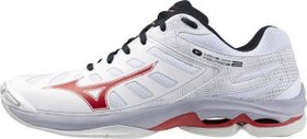 Resim Mizuno Wave Voltage 2 Unisex Voleybol Ayakkabısı Beyaz / Kırmızı 