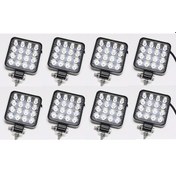 Resim 8'Lu Kare Çalışma Lambası Kalın Kasa 28 Mm 8-110 Volt 6500k 