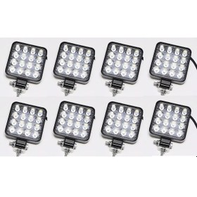 Resim 8'Lu Kare Çalışma Lambası Kalın Kasa 28 Mm 8-110 Volt 6500k 