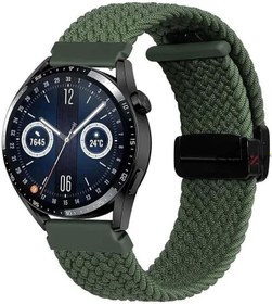 Resim Huawei Watch GT3 Elite-Active 46mm-GT3 Pro-GT3 Se İle Uyumlu 22mm FiberLink Manyetik Tokalı Örgü Kordon Haki 