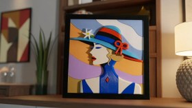 Resim Şapkalı Kadın - 30x30 