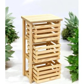 Resim Arya Wood Craft Sebzelik Meyvelik Doğal Ahşap Çekmeceli 