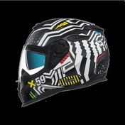 Resim Motosiklet Kaskı Nexx Sx100 Enigma Siyah Beyaz Modeli Renkli Moto 