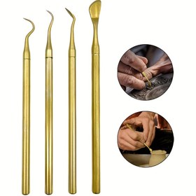 Resim Hassas Edisyon Paslanmaz Çelik Oyma Araçları 4 parça Set Profesyonel El Heykelciği Bıçak Seti Kil Seramik Sanat DIY Yaratıcı Yapım Araçları Zarif Dayanıklı Çok Fonksiyonlu Oyma Bıçağı Yeni Başlayanlar İçin Gereklidir Sanat Aracı Kız Kardeşleri ve Arkadaşlar İçin Hediye Olabilir 