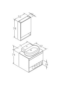 Resim Orka Knidos 70 Cm Mdf Beyaz Banyo Dolabı Takımı Beyaz 