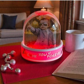 Resim Fotoğraflı Pembe Şeffaf Kar Küresi Kişiye Özel Resimli Kar Küresi Sevgiliye Hediye Pembe 