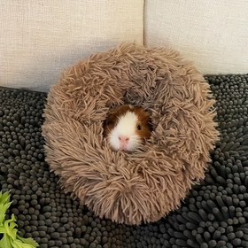 Resim Peluş Hamster ve Yabani Kirpi Yatağı - Yumuşak Gri Suni Kürk Yuvarlak Yuva, Kabarık Astar, Yüksek Kaliteli Polyester, İç Mekan Küçük Evciller İçin, Kolay Montaj, Montaj Gerektirmez, Evcil Hayvan Yatağı, Şirin Evcil Hayvan Dekoru, Rahat Evcil Hayvan Mobilyası 