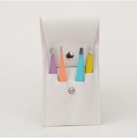 Resim valkyrie 4 Parça Profesyonel Paslanmaz Çelik Beyaz Deri Çantalı Cımbız Seti 