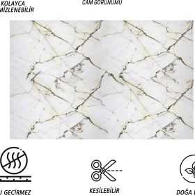 Resim Tink Kendinden Yapışkanlı Sarı Çizgili Desenli Pvc Panel 41X62 cm (12 Adet) 3 M² 