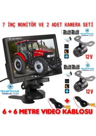 Resim 2 Adet Kelebek Kamera 7 İnç Monitör Seti Kayıtsız 12 Volt 