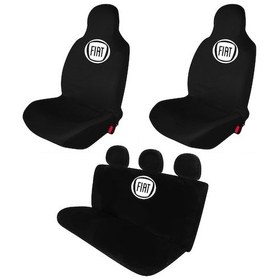 Resim Fiat Linea Penye Oto Koltuk Kılıfı - Marka Logo Baskılı - Siyah 