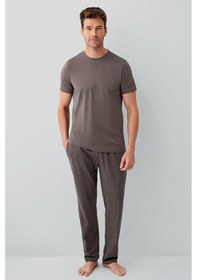 Resim Arnetta Erkek Kahverengi Pijama Takım Ar3686-s-v2 Kahverengi 
