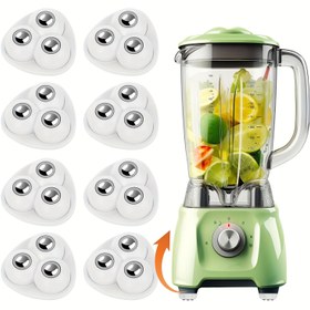 Resim 4/8 adet Kendinden Yapışkanlı Toplu Tekerlekler, Çöp Kutusu, Depolama Kutusu, Mobilya, Mini Aletler için 360° Dönebilen Yapışkanlı Döner Kasnak - Dayanıklı ABS Malzeme ile Çelik Top, Beyaz 