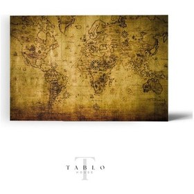 Resim Vintage Ahşap Harita Dünya 4mm 