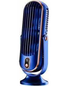 Resim 5 Led Işıklı 11.8 İnç Kanatsız Masa Vantilatörü Mavi A, 