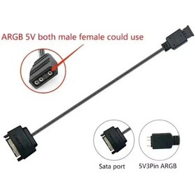 Resim Venture Sata 5v 3pin Argb Adaptör Kablosu 