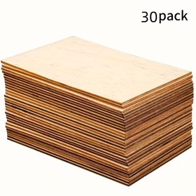 Resim 30 Adet Bitmemiş Ahşap Levha DIY El İşleri, Boyama, Oyma & Projeler İçin - Pürüzsüz Yüzeyli Doğal Boş Ahşap Paneller, Ev Dekoru & Yaratıcı Projeler İçin Mükemmel, Ahşap El Sanatları 
