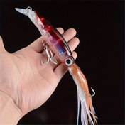 Resim 1 Adet Gerçekçi Ahtapot Sert Balık Yemi, 3D Gözler, 14cm/5.51in, 36.4g/1.28oz - Jig Wobbler Kalamar Yapay Plastik Yem Orkinos, Deniz Cazibesi Takımı 