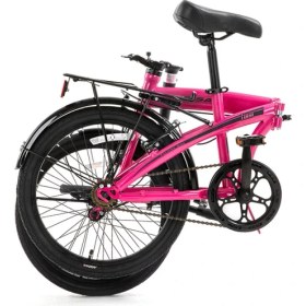 Resim Bisan Twın Katlanır Bisiklet 32 cm V Fren 20 Jant 1 Vites Metalik Pembe Pembe - Siyah 