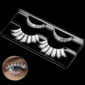 Resim Beyaz Kirpikler Anime Maskara, Japon Makyaj Stili Cosplay Çizgi Film Kirpikleri, Parti Sahne Beyaz Kirpikler 