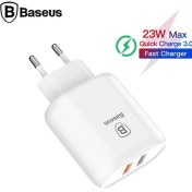 Resim Baseus Bojure Serıes Dual-Usb Qc 3.0 18W Hızlı Şarj Aletı Başlık (447826329)-Beyaz 