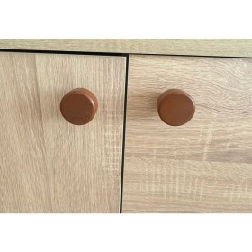 Resim Sienta Home Dekoratif Doğal Ahşap Yuvarlak 8’li Dolap Kulpu Kestane 