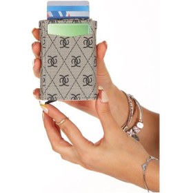 Resim Adelina Bags Unisex Mekanizmalı Otomatik Kızaklı Kartlık Cüzdan Koyu Vizon 