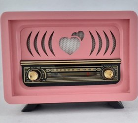 Resim Nostaljik Radyo Pembe Renk USB ve Bluetooth'lu K02 