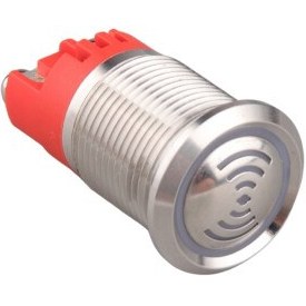 Resim WD16F-P0-S12VR DX 16mm Intermittent Sound and Illumination Metal Buzzer - 12V 