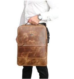 Resim Mft Leather Hakiki Deri Unisex Sırt Çantası - Napoli 4212 Tiguan Taba 