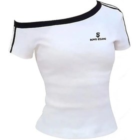 Resim Zoyleır %100 Pamuk Kadın Spor T-shirt Rahat Kısa Kollu Vücut Gömlek Kore Stiliwhıte Whıte 