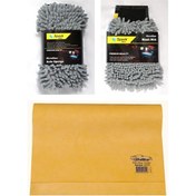 Resim Spark 7040 Oto Yıkama Süngeri & Spark 7050 Temizlik Eldiveni & Polikur 3219 Güderi Bez 3'lü Set 