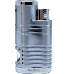 Resim Parmida Premium 4 Torch Jet Alevli Puro Çakmağı Gümüş Gri 