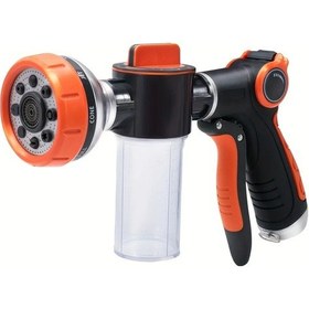 Resim Willowhaven Turuncu 8'li Bahçe Hortumu Spreyi Sabun Dispenserli Evcil Hayvan Yıkama Bitki Sulama 