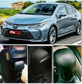 Resim Toyota Corolla Uyumlu 19/24 Hakiki Deri El Yapımı Otomatik Vites Topuzu Kılıfı 