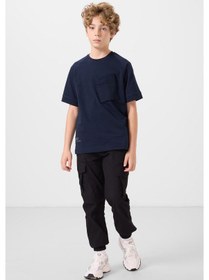 Resim Tommylife Lacivert Pamuklu Yumuşak Dokulu Oversize Cep Detaylı Erkek Çocuk T-shirt - 11295 Lacivert 
