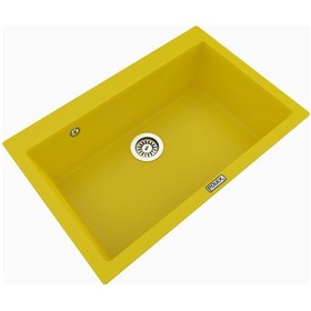 Resim Polex Cristalüx Granit Evye P-X76 Sarı Tezgah Altı Ve Tezgah Üstü Mutfak Evyesi 75x50 CM 