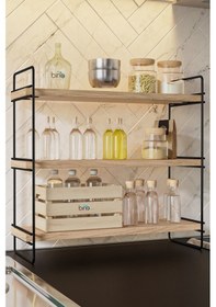 Resim Bino Masaüstü Tezgahüstü Düzenleyici Organizer Çok Amaçlı Mutfak Banyo Rafı Siyah 