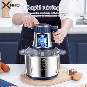 Resim Hızlı Karıştırma ile 5 Hızlı Paslanmaz Çelik Gıda İşlemci - 2-5 Litre Kapasite - Et Öğütme, Sebze Doğrama ve Daha Fazlası İçin İdeal - Soğan, Sarımsak ve Salata Hazırlığı İçin Temel Mutfak Aracı - Mutfak Gereksinimleri | Modern Mutfak Cihazı | Paslanmaz Çelik Yapı, Gıda İşlemci 