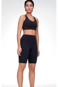 Resim MS MutluStore Siyah Biker Tayt Yüksek Bel 