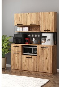 Resim Ervin Kahve Köşesi 2 Kapaklı Boy Dolaplı Airfry Kiler Dolabı Çok Amaçlı Atlantik Çam Atlantik Çam 