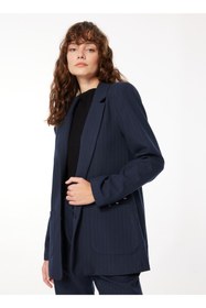 Resim Fabrika Boyfriend Lacivert - Beyaz Kadın Blazer F3WL-CKT3 