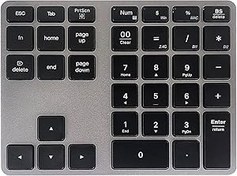 Resim Genel +BT5.0 Çift modlu Sayısal Klavye 35 Tuşlu Finansal Muhasebe Klavyesi Alüminyum Alaşımlı Kabuk Dahili 300mAh Pil Siyah 