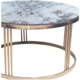 Resim Brc Orta Sehpa C 1061 Model Beyaz Mermer Temper Cam Metal Transmi 