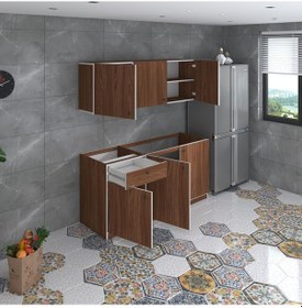 Resim Kenzlife Hazır Mutfak Seti Heyula Cvz 180 Cm Genişlik Üst Tezgahsız 