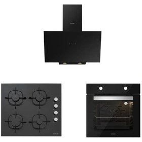 Resim Silverline BO6501B01 - CS5335B01 - 3481 Flam Siyah Ankastre Set 