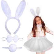 Resim Tavşan Kostüm Seti Beyaz Renk Çocuk Boy 