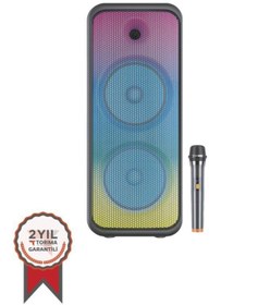 Resim D30 Siyah Mikrofonlu Kumandalı Bluetooth Hoparlör 