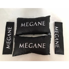 Resim Megane Nakışlı Deri 1 Çift Boyun Yastık Ve 1 Çift Kemer Pedi 
